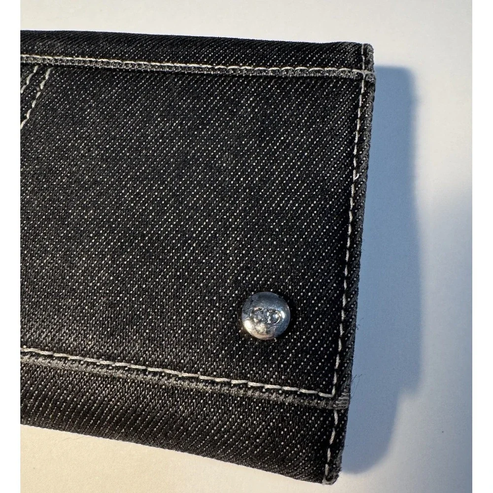 Christian Dior Indigo Denim Wallet Purse Authentic BM - 1011